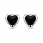 Anti-Tarnish Silver Black Heart Stud Earrings - NK Creation