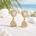 Anti-Tarnish Shield Design Earrings | NK Creation worn - NK Creation lifestyle