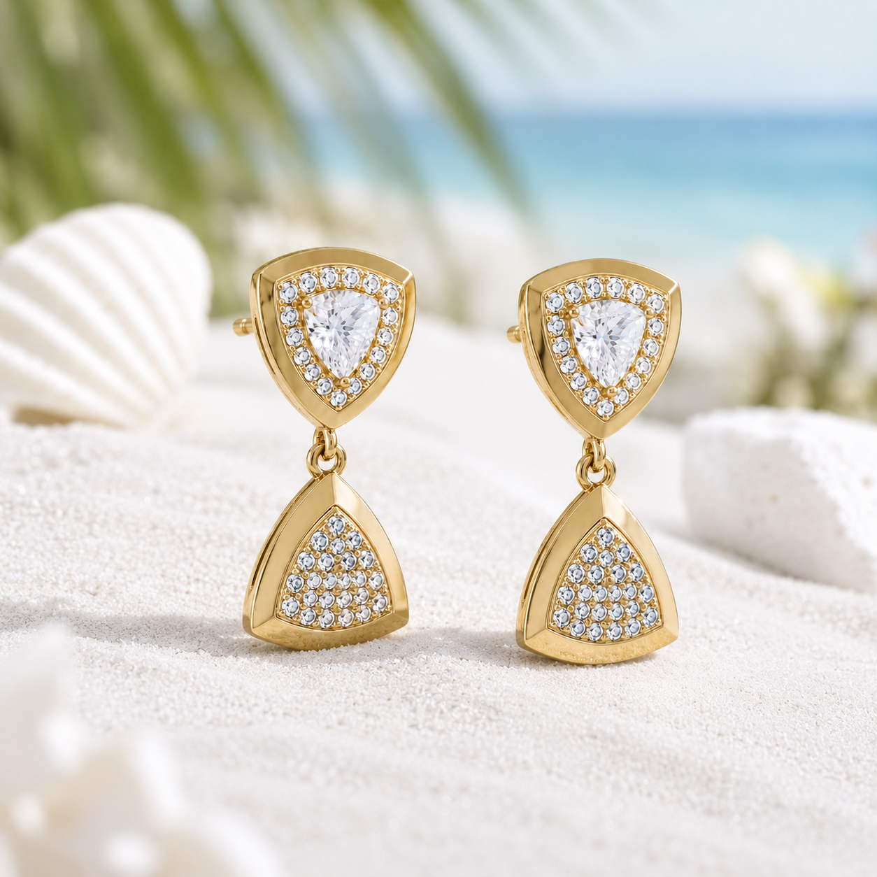 Anti-Tarnish Shield Design Earrings | NK Creation worn - NK Creation lifestyle