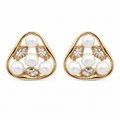 Anti-Tarnish Pearl & Marquise Triangle Stud Earrings - NK Creation