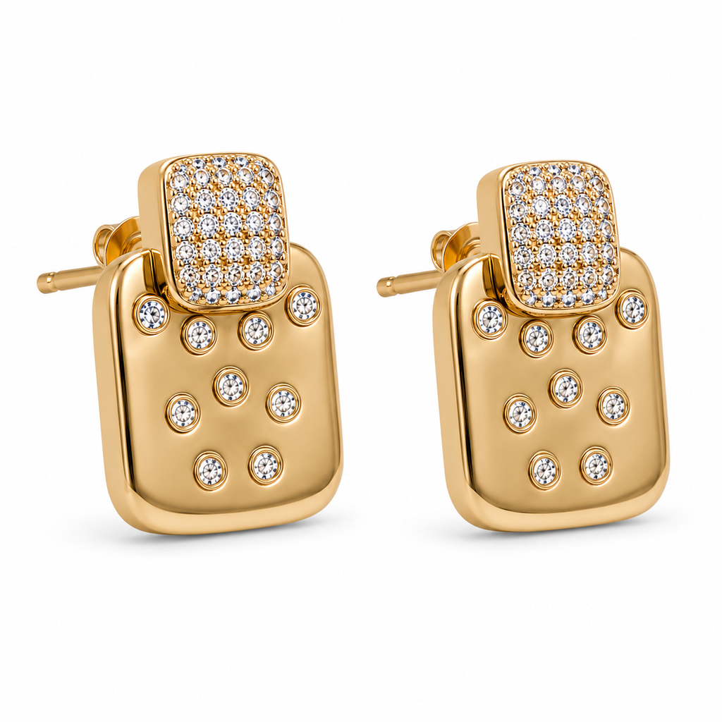 Anti-Tarnish Gold Tone Stud Earrings | NK Creation - NK Creation