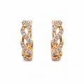 Anti-Tarnish Braided Pave Huggie Hoop Earrings - NK Creation