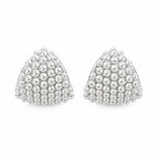 Anti-Tarnish Pearl Cluster Triangle Stud Earrings - NK Creation