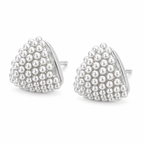 Anti-Tarnish Pearl Cluster Triangle Stud Earrings - NK Creation