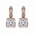 Anti-Tarnish Radiant-Cut Crystal Drop Earrings - NK Creation