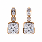 Anti-Tarnish Radiant-Cut Crystal Drop Earrings - NK Creation