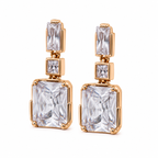 Anti-Tarnish Radiant-Cut Crystal Drop Earrings - NK Creation