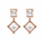 Anti-Tarnish Baguette & Square Pearl Drop Earrings - NK Creation