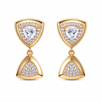 Anti-Tarnish Trillion Halo Drop Earrings - NK Creation