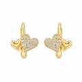 Anti-Tarnish Gold Double Heart Huggie Earrings - NK Creation