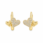 Anti-Tarnish Gold Double Heart Huggie Earrings - NK Creation