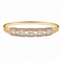 Anti-Tarnish Five-Stone Oval Kada | NK Creation