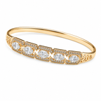 Anti-Tarnish Five-Stone Oval Kada - NK Creation