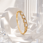 Anti-Tarnish Five-Stone Oval Kada worn - NK Creation