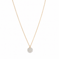 Anti-Tarnish Pave Disc Pendant Necklace - NK Creation