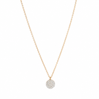 Anti-Tarnish Pave Disc Pendant Necklace - NK Creation