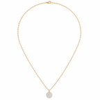Anti-Tarnish Pave Disc Pendant Necklace - NK Creation