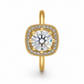 Anti-Tarnish Cushion Halo Solitaire Ring - NK Creation