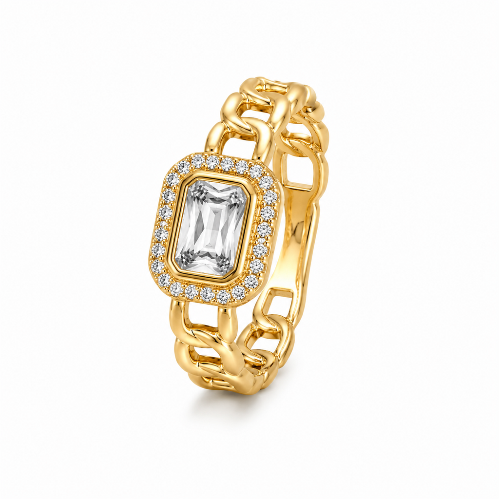 Anti-Tarnish Halo Design Ring | NK Creation - NK Creation